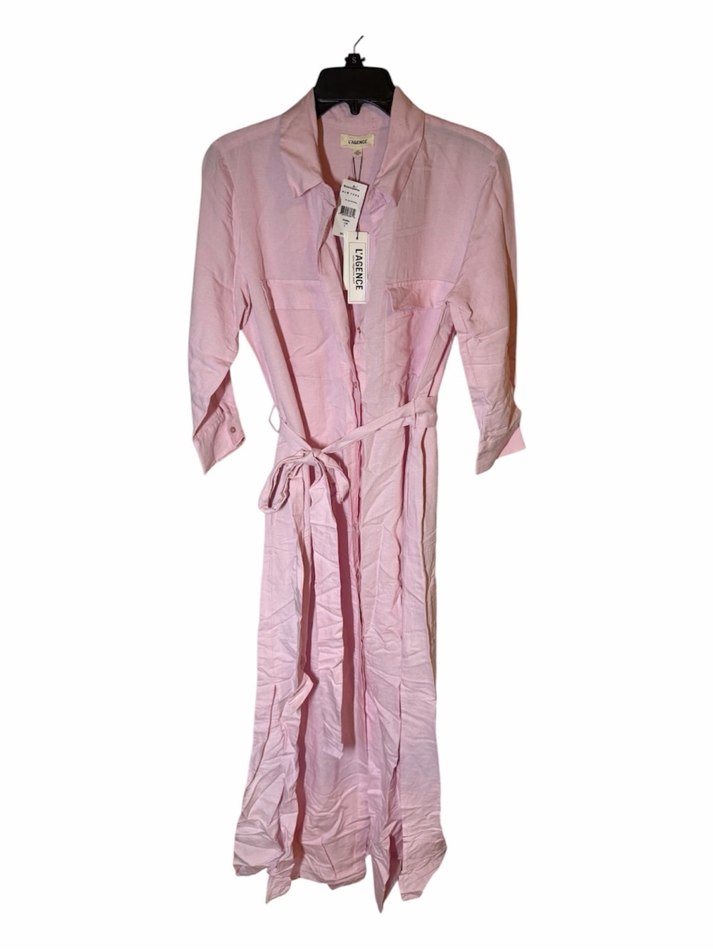 L'AGENCE Cameron Long Shirt Dress Lilac Snow size Small - Picture 6 of 9